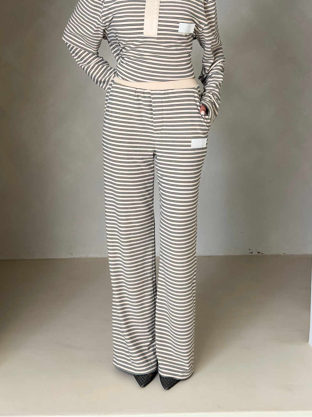 Stripe Wide-Leg Trousers