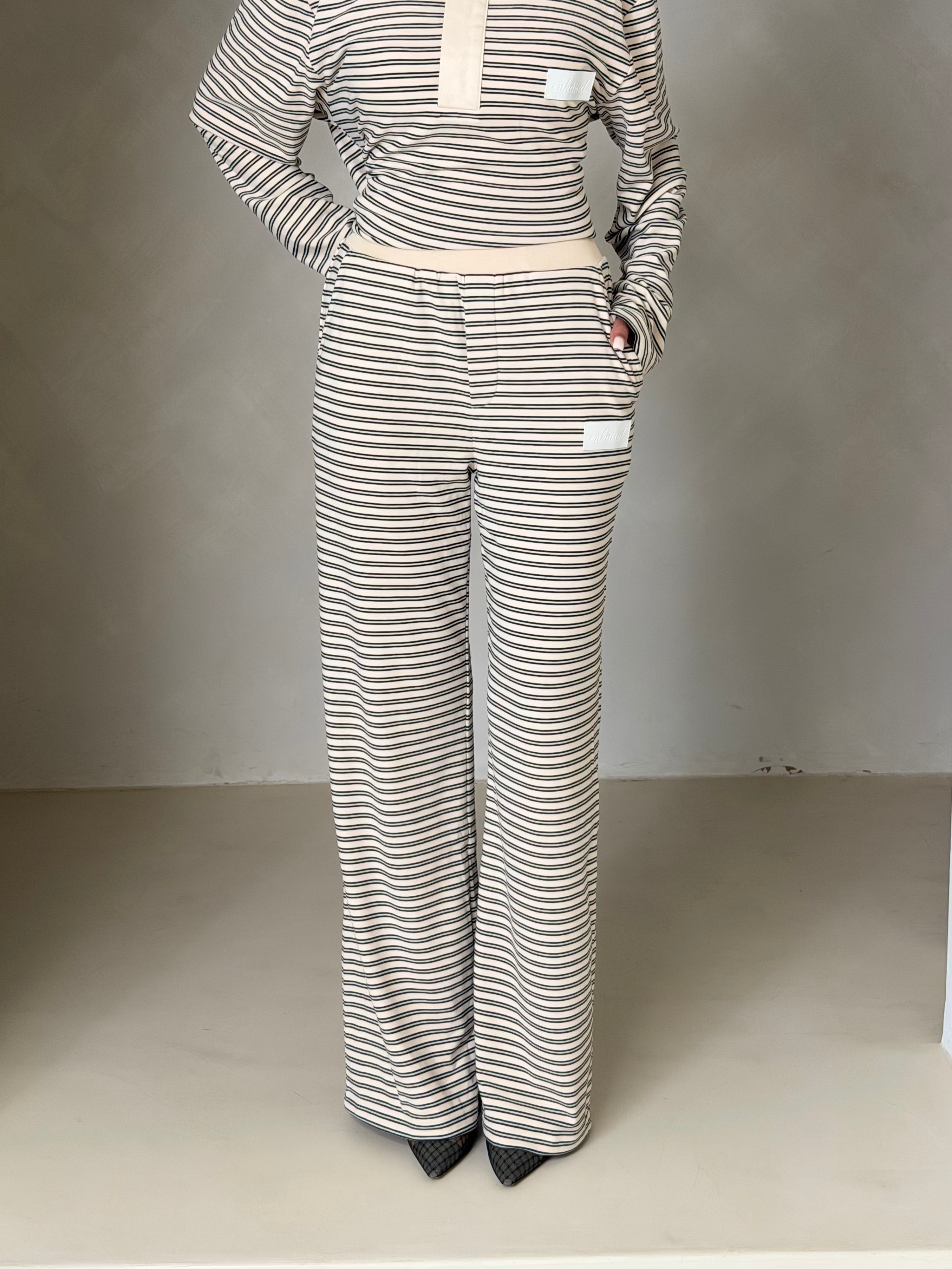 Stripe Wide-Leg Trousers