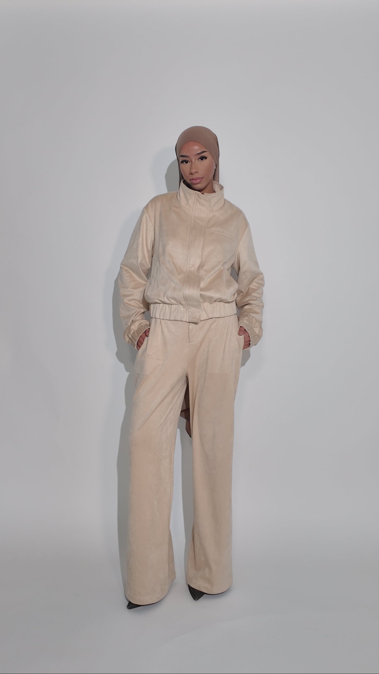 Suede Tailored Trousers