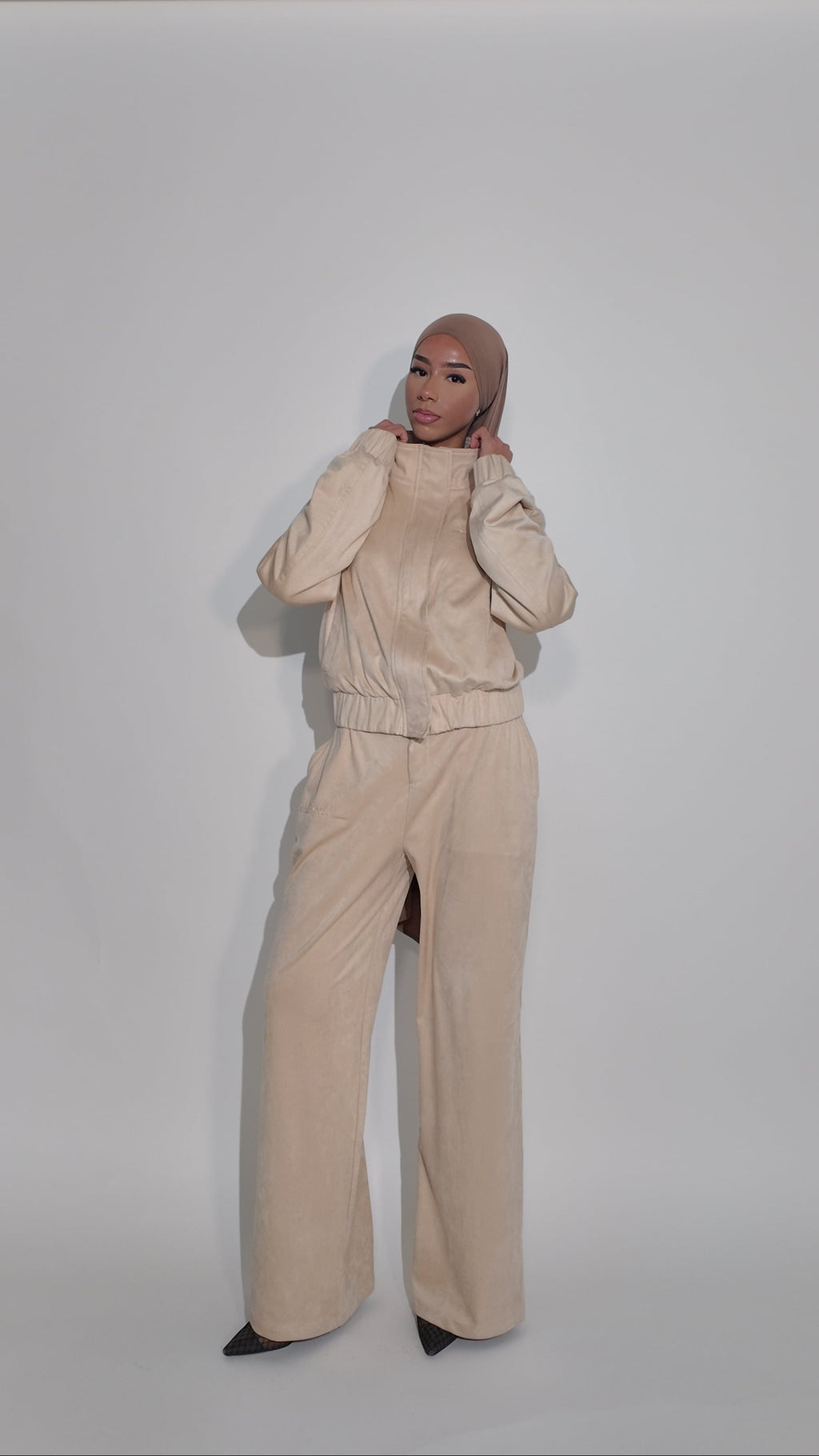 Suede Tailored Trousers