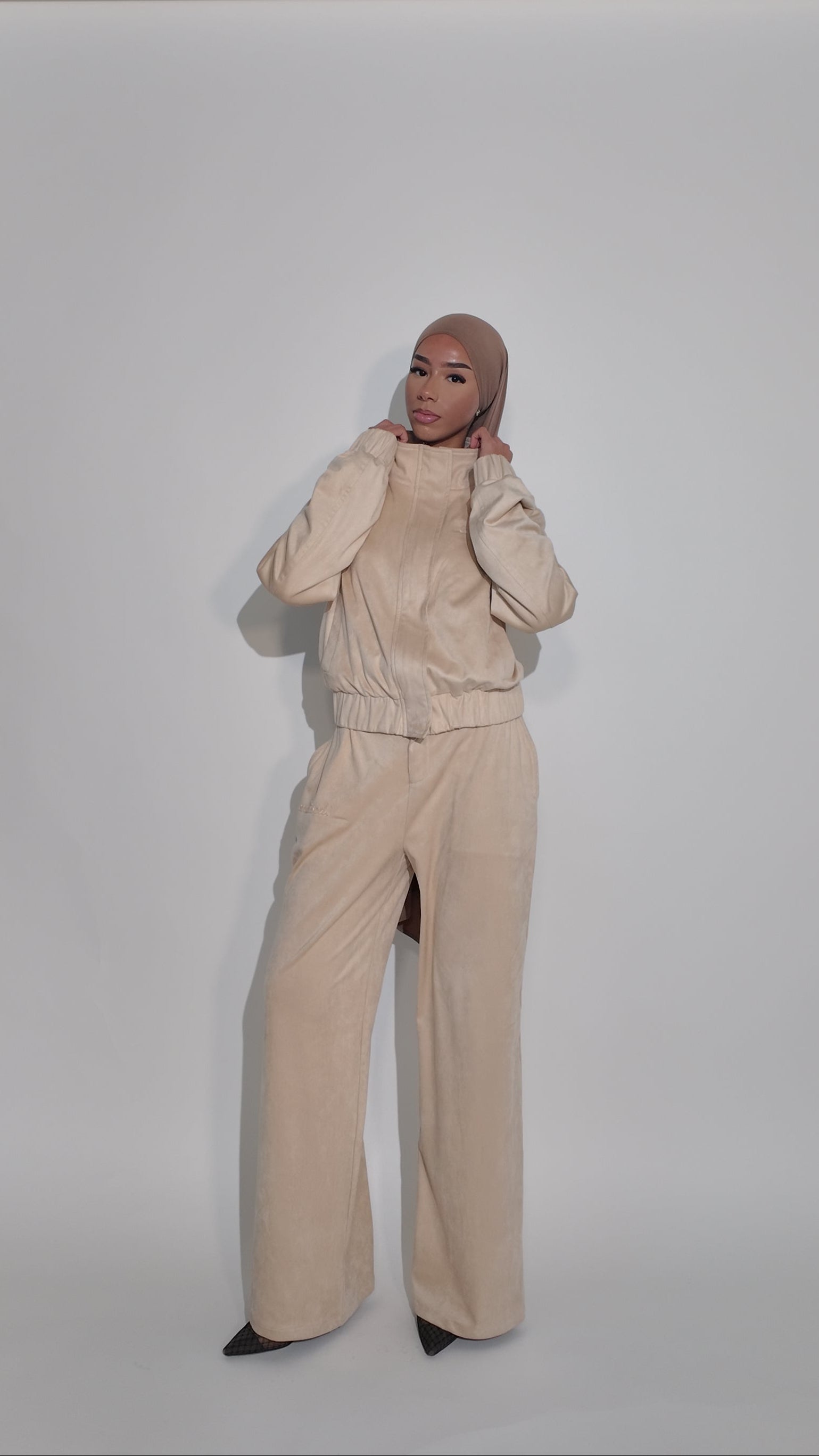 Suede Tailored Trousers