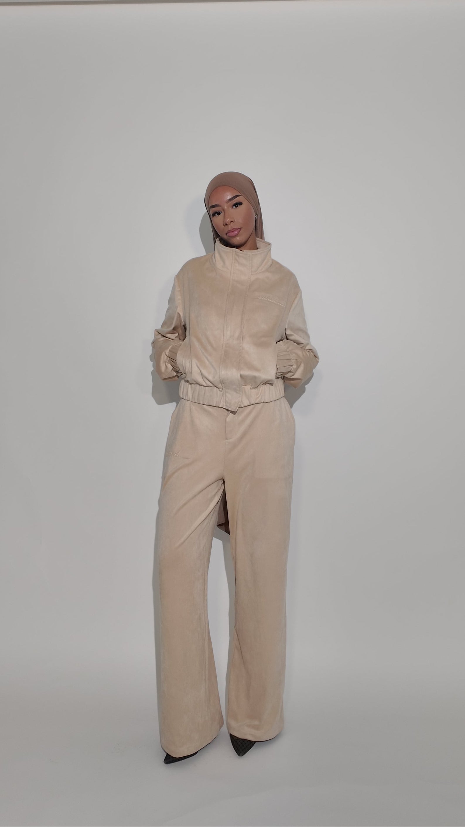 Suede Tailored Trousers