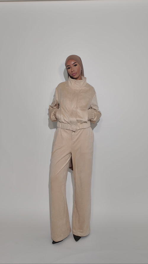 Suede Tailored Trousers