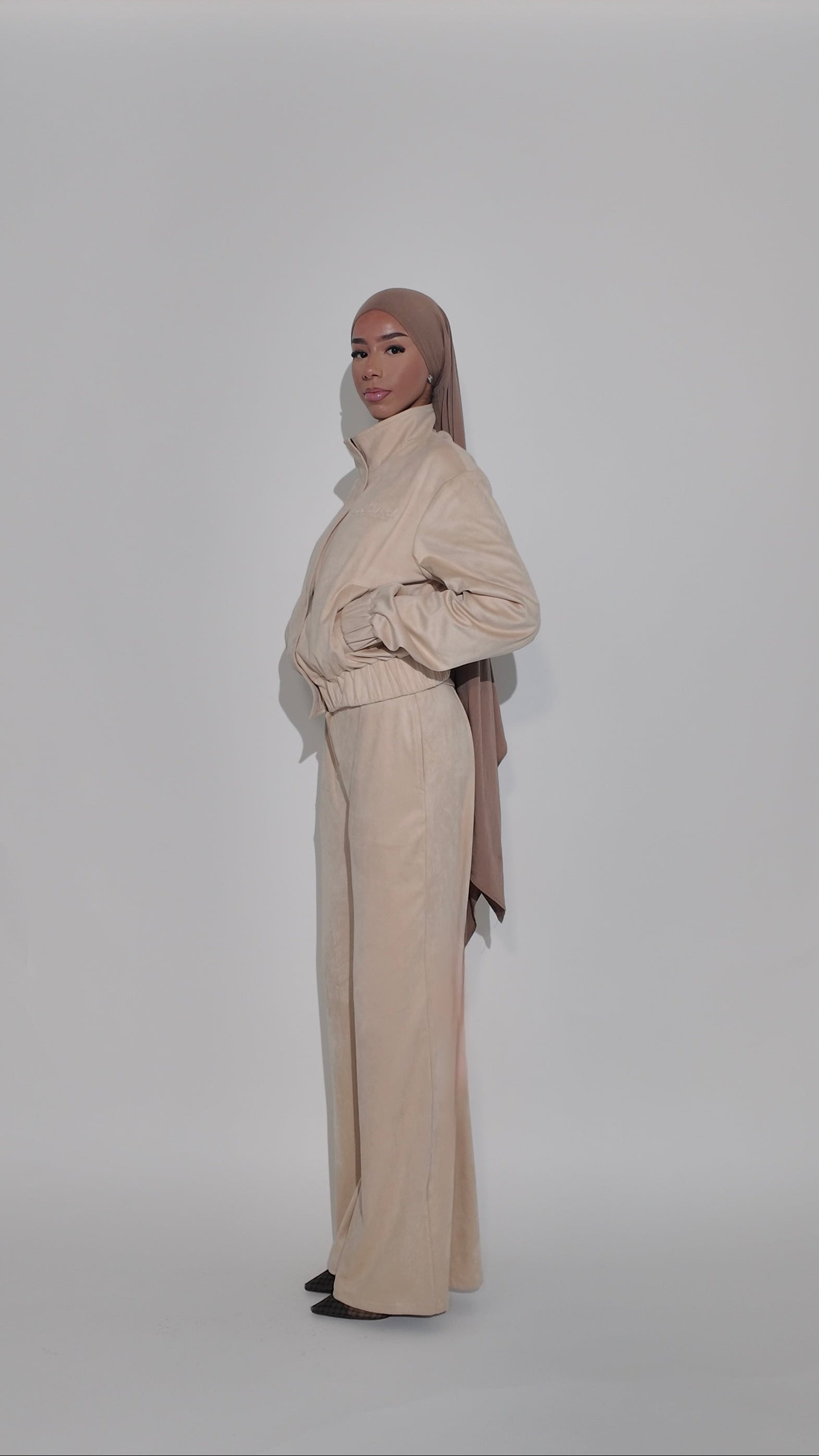 Suede Tailored Trousers